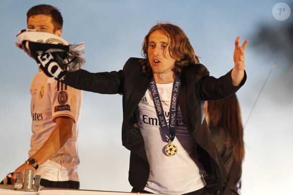 Luka Modric - Les joueurs du Real de Madrid célèbrent leur victoire à Madrid en Espagne le 25 mai 2014.