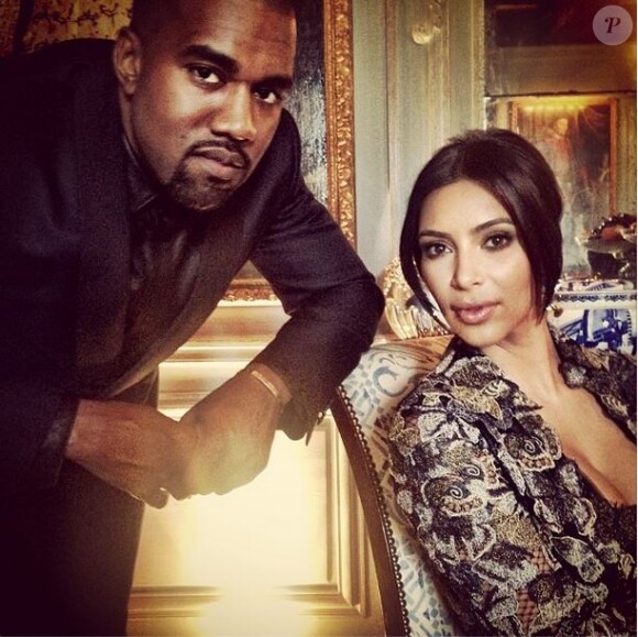 Kanye West et Kim Kardashian au château de Wideville à Crespières, le 23 mai 2014.