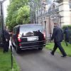 Arrivée de Kim Kardashian, Kanye West et leurs invités au château de Wideville, propriété de Valentino, près de Davron ( 25 km de Paris) où doit avoir lieu la fête - le 23 mai 2014