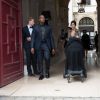 Kanye West, Kim Kardashian et North en poussette, se rendent au château de Wideville. Paris, le 23 mai 2014.