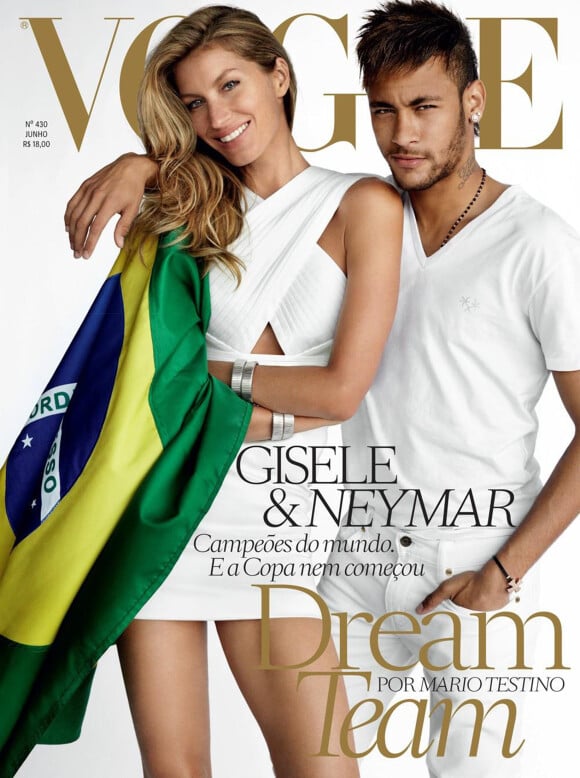 Gisele Bündchen et Neymar  en couverture du Vogue Brasil de juin 2014.