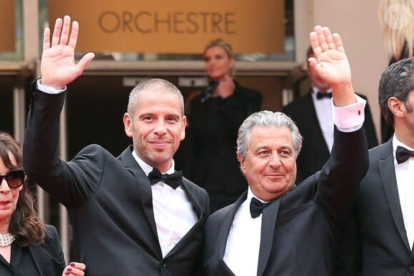 Medi Sadoun, Christian Clavier - Montée des marches du film "Jimmy's Hall" lors du 67e Festival du film de Cannes le 22 mai 2014.