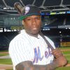 50 Cent lors de la rencontre New York Mets - Pittsburg Pirates au Citi Field. New York, le 27 mai 2014.