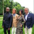  Kanye West, Valentino Garavani, Kim Kardashian et Giancarlo Giammetti lors du brunch de mariage de Kim et Kanye. Crespi&egrave;res, le 23 mai 2014. 