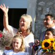 Troisième mariage de Charlotte de Turckheim avec Zaman Hachemi - Mairie d'Eygalières. Le 31 août 2012.