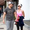 Peter Facinelli et sa compagne Jaimie Alexander dans les rues de West Hollywood, le 29 mai 2014.