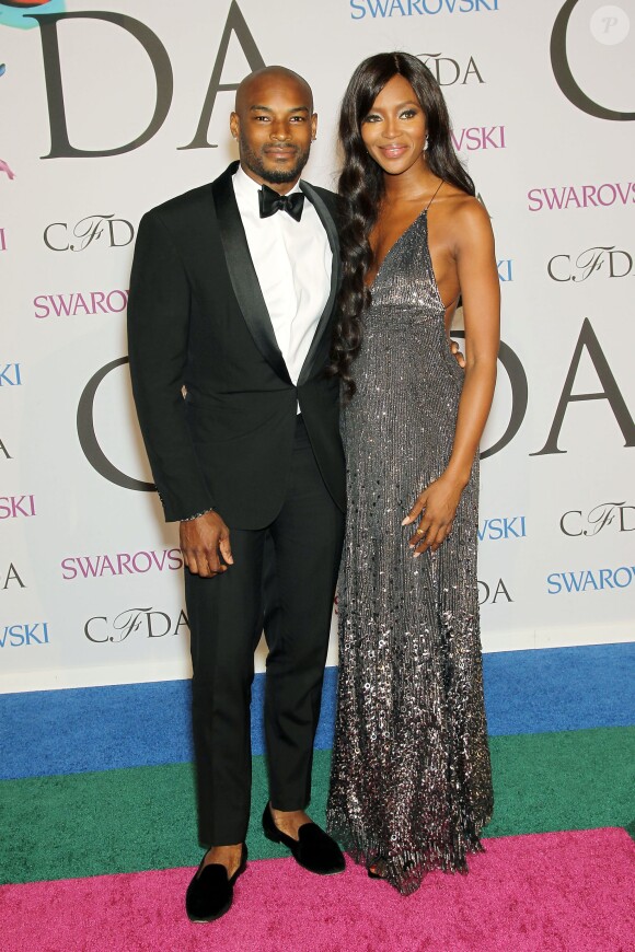 Tyson Beckford et Naomi Campbell assistent aux CFDA Fashion Awards 2014 à l'Alice Tully Hall, au Lincoln Center. New York, le 2 juin 2014.