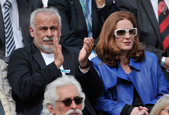 Françis Perrin et sa femme Gersende à Roland-Garros à Paris, le 3 juin 2014.