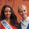 Flora Coquerel, Miss France 2014 et Sylvie Tellier au village Roland-Garros à Paris, le 3 juin 2014.