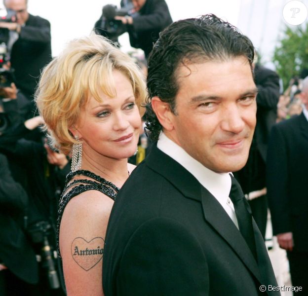 Antonio Banderas et Melanie Griffith &agrave; Cannes en mai 2004.&nbsp;