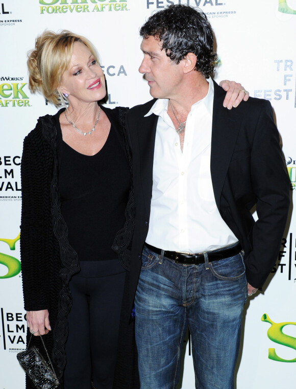Antonio Banderas et Melanie Griffith à New York en avril 2010. 