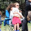 Heidi Klum et Seal emmènent leurs enfants à un match de football à Brentwood.  Le 7 juin 2014