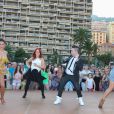  Silvia Notargiacomo, Jaclyn Spencer, Chris Marques, Fauve Hautot - L'&eacute;quipe de TF1 de "Danse avec les Stars" donne un show lors du 54e Festival de T&eacute;l&eacute;vision de Monte-Carlo, le 8 juin 2014. 