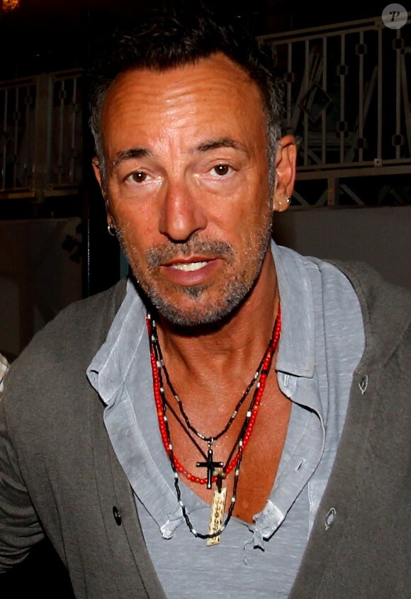 Bruce Springsteen au Stade des Hespérides le 12 juin 2014, au premier soir du Jumping international de Cannes, pour encourager leur fille Jessica Springsteen. Hélas, la jeune cavalière de 21 ans n'a pas joué les premiers rôles.