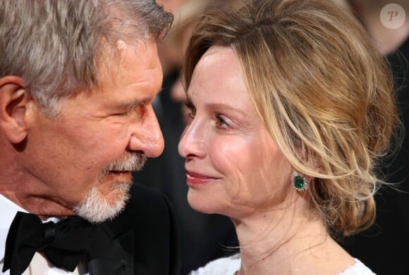 Calista Flockhart et son mari Harrison Ford - 86ème cérémonie des Oscars à Hollywood, le 2 mars 2014. 