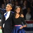  Barack Obama avec sa femme Michelle et ses filles Malia et Sasha posent en famille au soir de sa r&eacute;&eacute;lection le 6 Novembre 2012.  