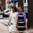 La famille Obama, soud&eacute;e, sort de l'&eacute;glise le 31 mars 2013. Les filles Obama ont bien grandi !  