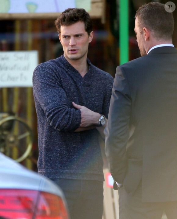 Jamie Dornan sur le tournage de Fifty Shades Of Grey à Vancouver, le 22 janvier 2014.