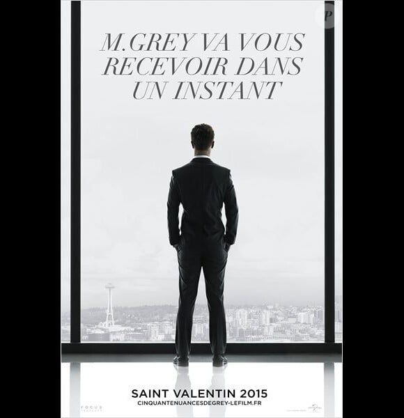 Jamie Dornan sur l'affiche officielle de 50 nuances de Grey, en salles le 11 février 2015.