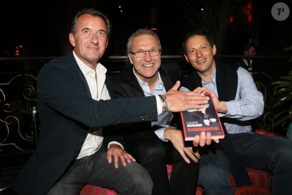 Christophe Dechavanne, Laurent Ruquier, Marc-Olivier Fogiel - Soirée de lancement du livre "Radiographie" de Laurent Ruquier au Buddha-Bar à Paris, le 16 juin 2014.