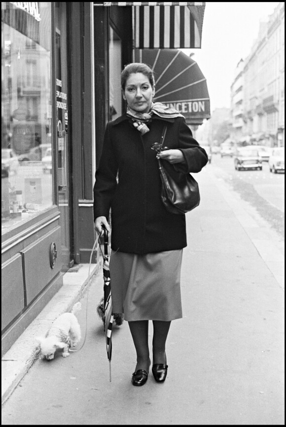 Maria Callas à Paris en 1975.