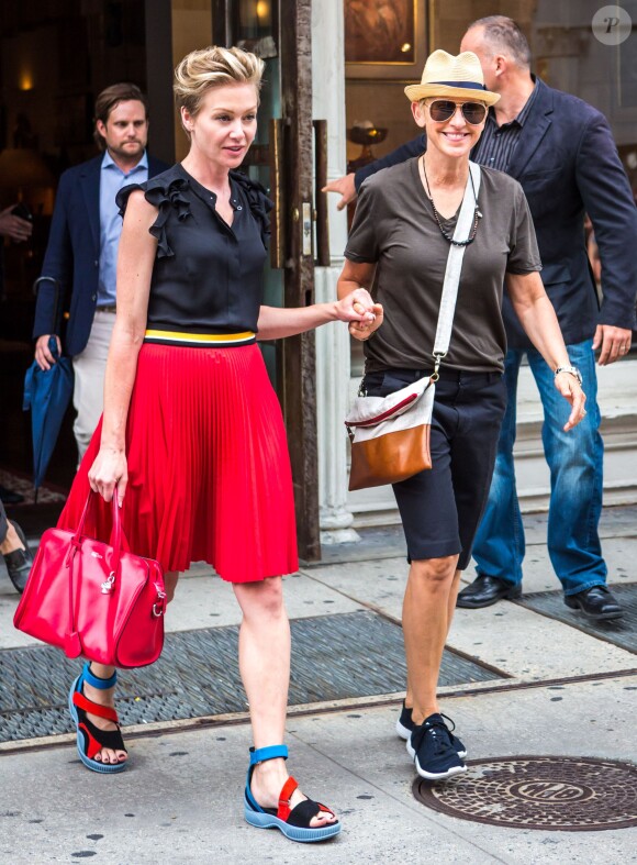 Ellen DeGeneres et Portia de Rossi font du shopping à New York, le 19 juin 2014.