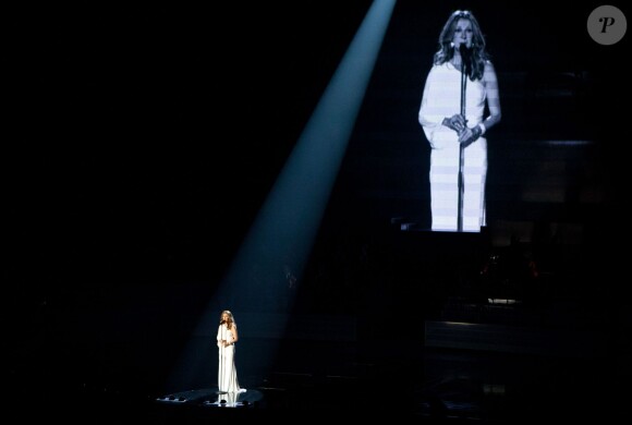 Celine Dion sur la scène du Colosseum du Caesars Palace de Las Vegas, le 15 mars 2011.