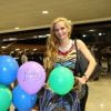 Eliana Guercio, femme de Sergio Romero, à l'aéroport de Belo Horizonte (Brésil), le 22 juin 2014. Elle rentre en Argentine après avoir rendu visite à son amoureux en pleine Coupe du monde. 