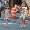 Tallulah (8 ans) et Willa (6 ans), les filles de l'ancienne compagne de feu Philip Seymour Hoffman, Mimi O'Donnell, à New York le 21 juin 2014