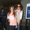 Cindy Crawford et sa jolie fille de 12 ans Kaia Gerber arrivent à l'aéroport de Los Angeles le 21 juin 2014 après avoir voyagé à New York