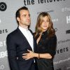 Justin Theroux et sa fiancée Jennifer Aniston lors de la présentation de la série HBO "The Leftovers" à New York le 23 juin 2014