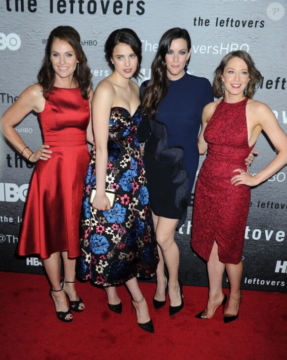 Amy Brenneman, Margaret Qualley, Liv Tyler et Carrie Coon lors de la présentation de la série HBO "The Leftovers" à New York le 23 juin 2014