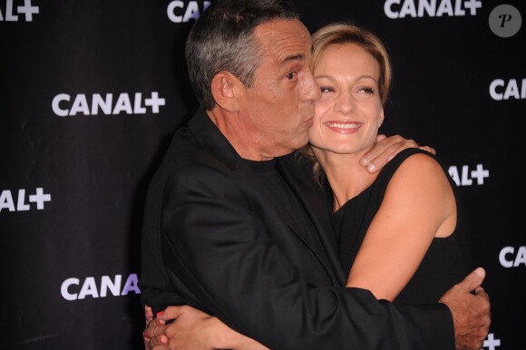 Thierry Ardisson et Audrey Crespo-Mara lors de la soirée de rentrée Canal + organisée à Paris, le 28 août 2013 .