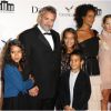 Luc Besson, sa fille Juliette (dont la mère est Anne Parillaud), sa femme Virginie Silla, leurs filles Thalia et Sateen et leur fils Mao - Soirée d'inauguration de la Cité du Cinéma à Saint Denis, en France, le 21 septembre 2012 