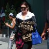 Kim Kardashian, sa fille North West, Khloe Kardashian et son petit ami French Montana à la sortie de leur hôtel à New York, le 28 juin 2014