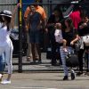 La famille Kardashian (Kris Jenner, Kylie Jenner, Kendall Jenner, Kourtney Kardashian avec ses enfants Mason et Penelope) monte dans un hélicoptère en direction des "Hamptons" où ils tournent actuellement leur émission de télé réaité, le 28 juin 2014