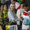 Lena Gercke, la compagne de Sami Khedira, lors du match Allemagne-Algérie à Porto Alegre (Brésil) le 30 juin 2014.