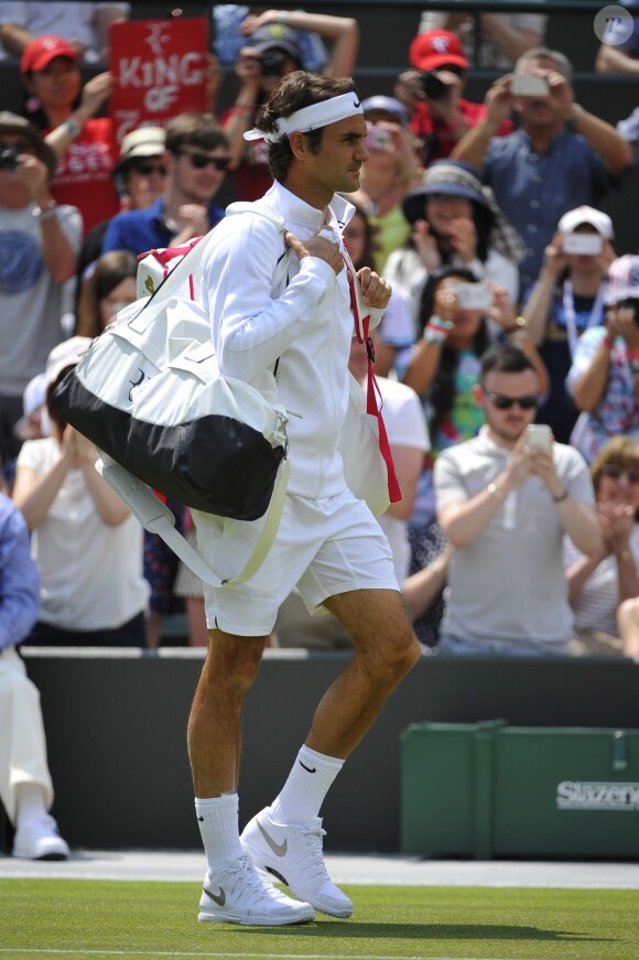 Roger Federer lors du premier tour de Wimbledon, le 24 juin 2014 à Londres