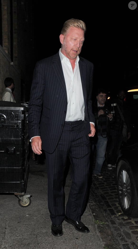 Boris Becker à la sortie du Chiltern Firehouse à Londres, le 2 juillet 2014