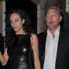 Boris Becker et sa femme Lilly Kerssenberg à la sortie du Chiltern Firehouse à Londres, le 2 juillet 2014, après un dîner avec Tamara Beckwith