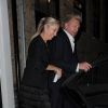 Boris Becker raccompagne Tamara Beckwith à sa voiture après un dîner avec sa femme Lilly Kerssenberg au Chiltern Firehouse de Londres, le 2 juillet 2014