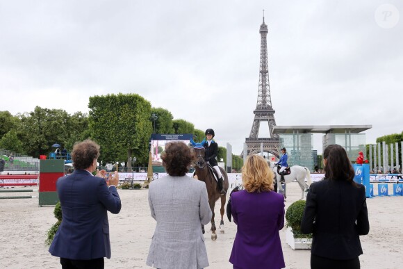Cloe Hymowitz - Paris Eiffel Jumping, présenté par Gucci, au Champ de Mars à Paris le 5 juillet 2014.