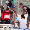 Marco Verratti profite de ses vacances sur l'île de Formentera, avec sa belle Laura et leur fils Tommaso, le 5 juillet 2014