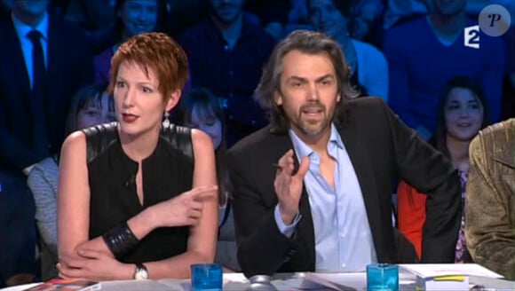 Natacha Polony et Aymeric Caron, polémistes de l'émission On n'est pas couché (samedi 8 mars 2014)