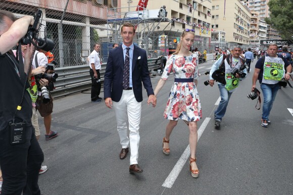 Pierre Casiraghi et sa compagne Beatrice Borromeo - Grand Prix de Formule 1 de Monaco le 25 mai 2014.