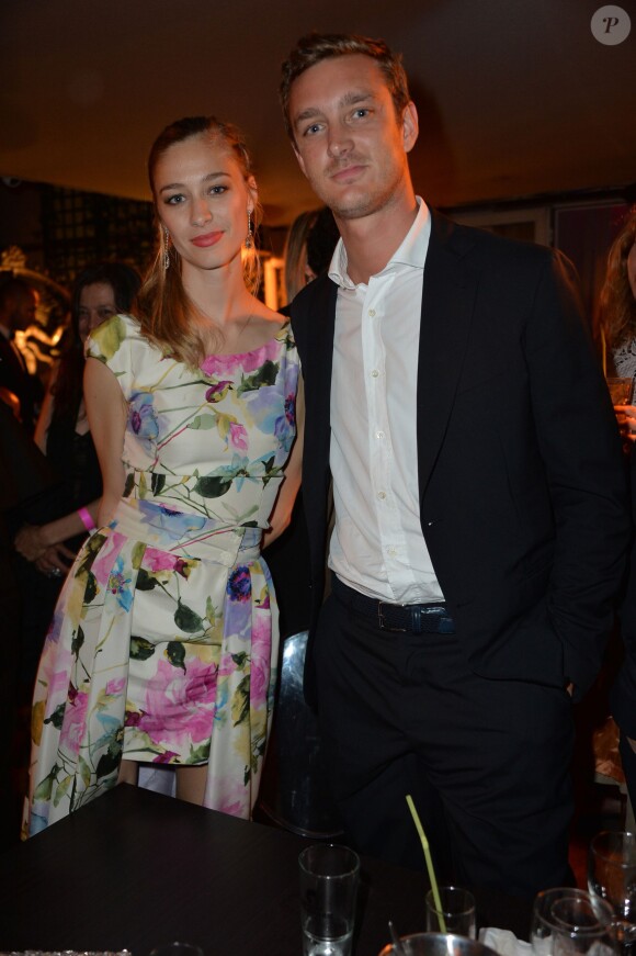 Exclusif - Pierre Casiraghi et Beatrice Borromeo lors d'une soirée au 67e Festival de Cannes, le 22 mai 2014.