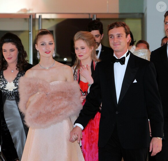 Béatrice Borromeo et son compagnon Pierre Casiraghi - Bal de la Rose 2014 au sporting à Monaco, le 29 mars 2014.