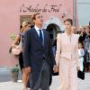 Pierre Casiraghi et Beatrice Borromeo - Arrivées des invités au mariage religieux du prince Félix de Luxembourg et Claire Lademacher en la basilique Sainte-Marie-Madeleine de Saint-Maximin-la-Sainte-Baume en France le 21 septembre 2013.