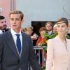 Pierre Casiraghi et Beatrice Borromeo - Arrivées des invités au mariage religieux du prince Félix de Luxembourg et Claire Lademacher en la basilique Sainte-Marie-Madeleine de Saint-Maximin-la-Sainte-Baume en France le 21 septembre 2013.