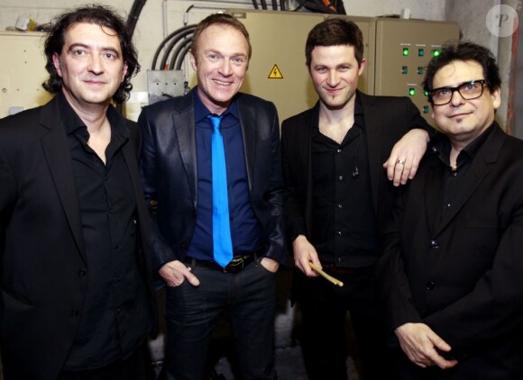 Christophe Hondelatte et ses trois musiciens à Bordeaux le 17 mars 2011.